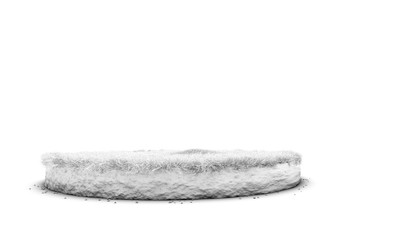 round soil ground cross section with earth land and green grass, Ambient Occlusion 3D rendering of cutaway terrain floor with rock isolated
