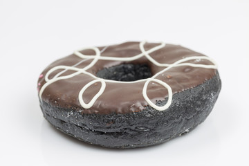 Chocolate donut delicious  isolated on white background