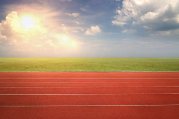 nobody running track for athletic competition, empty motion blur race background for training