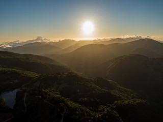 Obraz premium Beautiful aerial view of the mountains and the Don Manuel lagoon in Costa Rica 