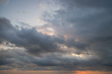 Before storm and heavy rain dark clouds in the sky