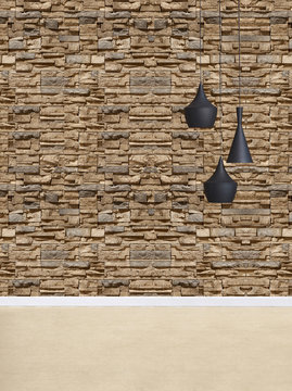 decorative stone wall, interior design for home, office, hotel and bedroom © Ds design studio