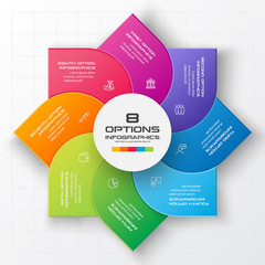 Business infographics 8 steps,Abstract design element,Vector illustration.