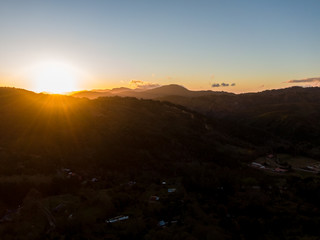 Obraz premium Beautiful aerial view of the mountains and the Don Manuel lagoon in Costa Rica 