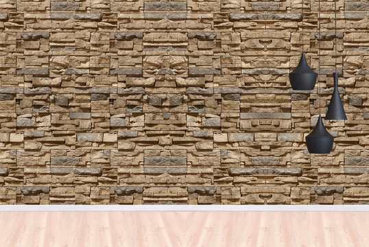 decorative stone wall, interior design for home, office, hotel and bedroom © Ds design studio