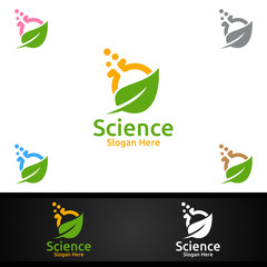 Science and Research Lab Logo for Microbiology, Biotechnology, Chemistry, or Education Design Concept