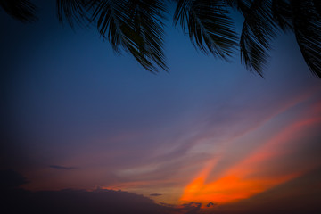 Fototapeta na wymiar Sky and cloud at the beach in sunset moment
