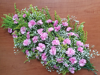 decoration with natural carnation flowers for bouquets and arrangements