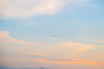 Sunset sky with could in the city