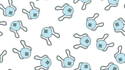 Endless seamless pattern with medical disposable masks and respiratory masks for protection against the deadly coronavirus pandemic pandemic, Covid-19 virus germs on a white background