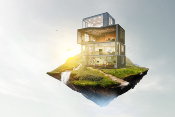 Real estate concept . Mixed media