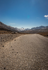 isolated picturesque tarmac road in himalaya mountain