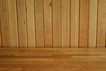 Wood table top and wood background.Table for product display.
