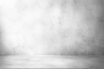 Concrete wall white grey color for background. Old grunge textures with scratches and cracks. White painted cement wall texture.	