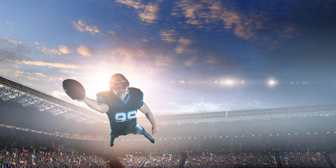 American football player in action