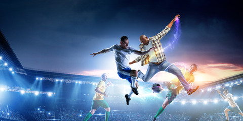 Obraz na płótnie Canvas Black man plays his best soccer match