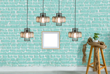 modern bright interior and lamp