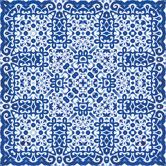 Ornamental azulejo portugal tiles decor.