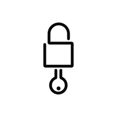 Lock and key thin icon in trendy flat style isolated on white background. Symbol for your web site design, logo, app, UI. Vector illustration, EPS