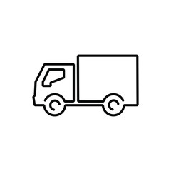 Fototapeta premium Truck thin icon in trendy flat style isolated on white background. Symbol for your web site design, logo, app, UI. Vector illustration, EPS