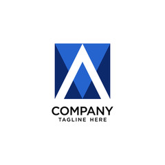 the letter logo a or m on a square vector illustration