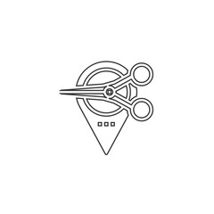 barbershop location icon vector illustration design