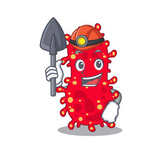 Moraxella miner cartoon design concept with tool and helmet