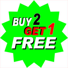 BUY 2 GET 1 FREE, VECTOR FILE.