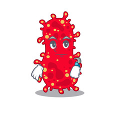 Mascot design of moraxella showing waiting gesture