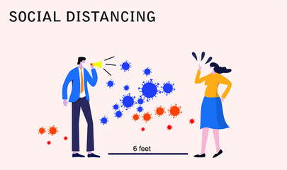 Social distancing, flatten the curve Coronavirus COVID-19 preventing a sharp peak of infections, medical workers work to flatten the curve to slow COVID-19 infection for enough health care capacity.