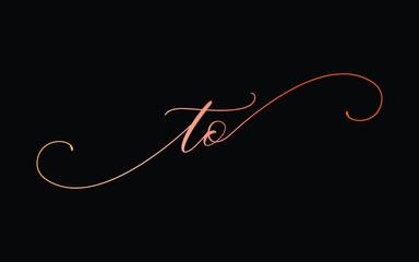 to or t, o Lowercase Cursive Letter Initial Logo Design, Vector Template