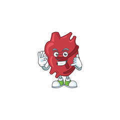 Heart mascot cartoon design make a call gesture
