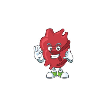 Heart mascot cartoon design make a call gesture