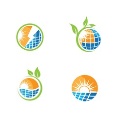 Solar panel icon logo
