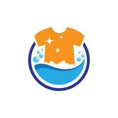 Laundry logo vector icon