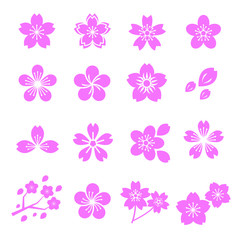 Sakura flower icon set