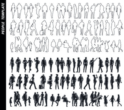 Collection of people sketches, vector Illustration, hand drawn