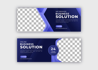 Corporate abstract facebook cover or web banner template - obrazy, fototapety, plakaty