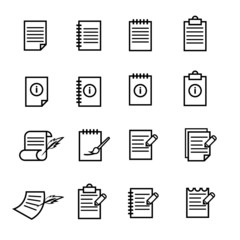 Paper and note paper icon set