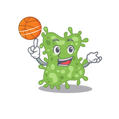 Gorgeous salmonella enterica mascot design style with basketball