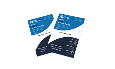 Print,  corporate Flyer, simple, blue, branding, 