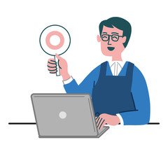 男性　メガネ  エプロン  主夫　パソコン　マル