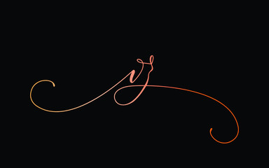 vz or v, z Lowercase Cursive Letter Initial Logo Design, Vector Template