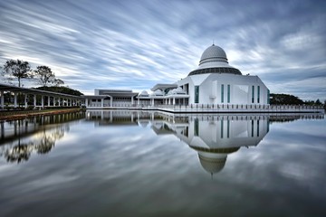 Annur mosque in Seri Iskandar, Perak. Beautiful mosque in Malaysia during sunrise.