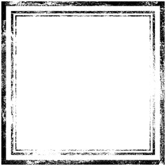 Shabby square frame template. Old empty background. Black white pattern.