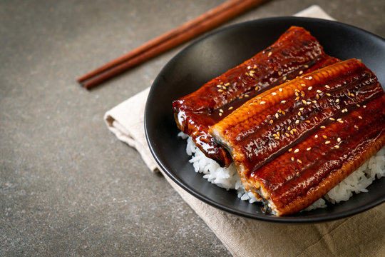 Japanese eel grilled with rice bowl or Unagi don