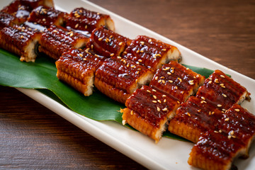 sliced grilled eel or grilled unagi with sauce