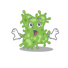 Cartoon design style of salmonella enterica has a surprised gesture