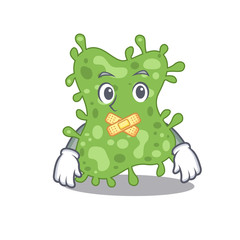 Obraz premium Salmonella enterica cartoon character style with mysterious silent gesture