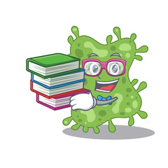 A diligent student in salmonella enterica mascot design concept with books